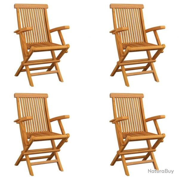 Chaises pliables de jardin lot de 4 Bois de teck solide