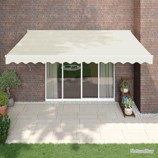 Auvent rtractable crme 4x3 m tissu et aluminium
