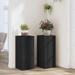 Supports pour plantes 2 pcs noir 30x30x70 cm bois d'ingénierie