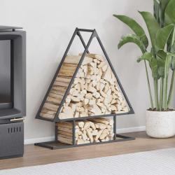 Portant de bois chauffage anthracite 80x25x90 cm