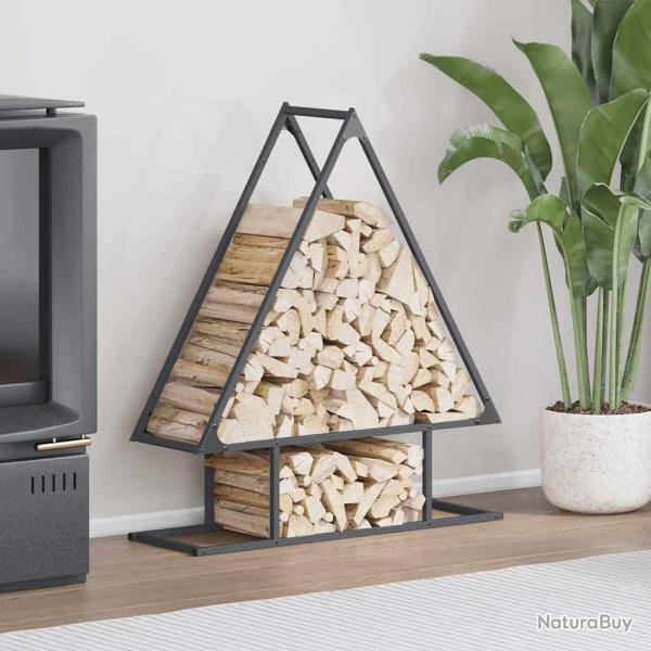 Portant de bois chauffage anthracite 80x25x90 cm