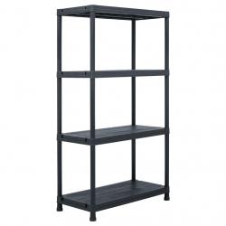 Étagère de rangement Noir 100 kg 60x30x138 cm Plastique