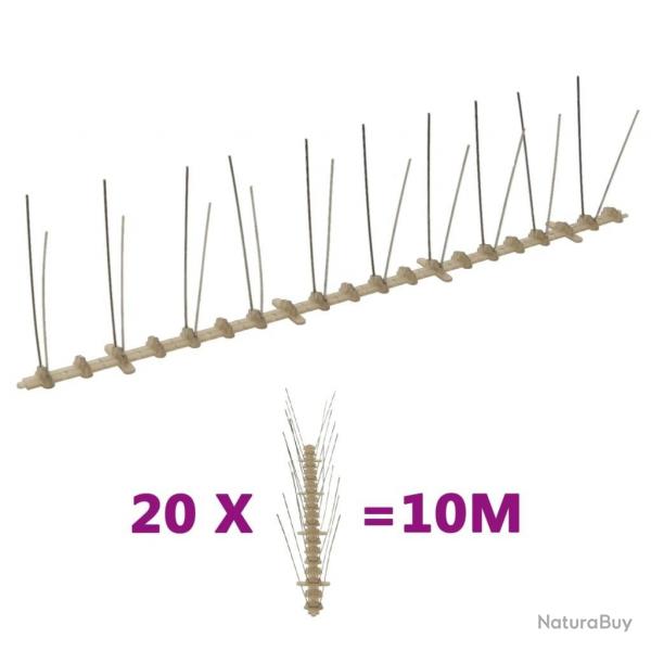 Ensemble de 20 pics  2 ranges contre oiseaux Plastique 10m