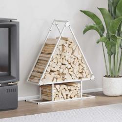 Portant de bois chauffage blanc 80x25x90 cm