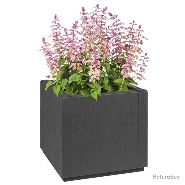 Jardiniergris fonc 36x36x35 cm PP