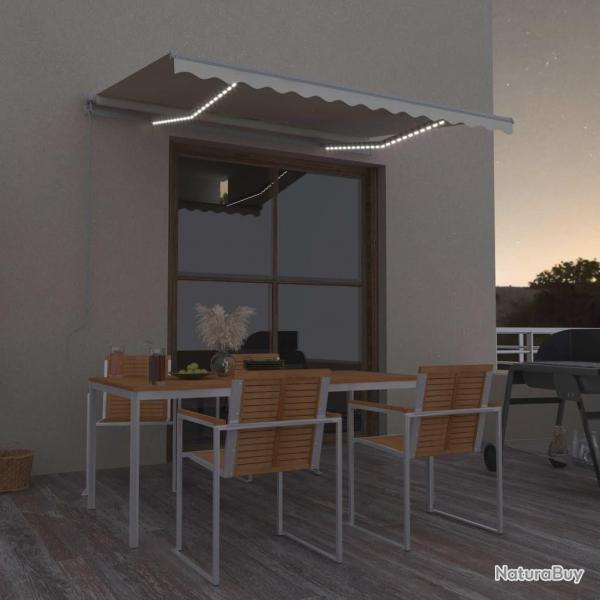 Auvent manuel rtractable avec LED 300x250 cm Crme