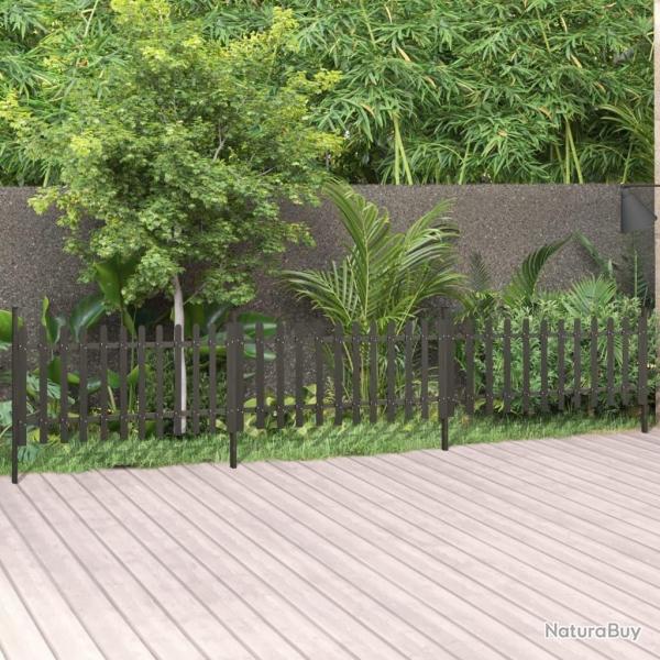 Clture  piquets avec poteaux 3 pcs WPC 614x80 cm