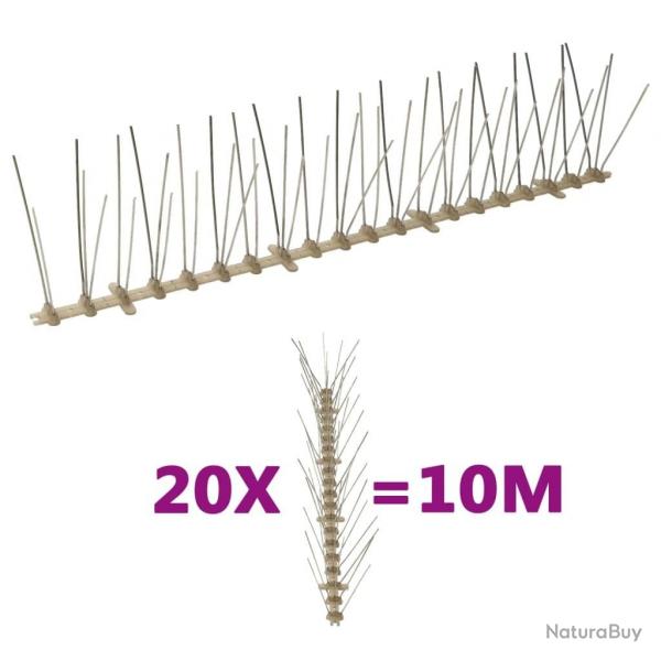 Ensemble de 20 pointes  5 ranges contre oiseaux Plastique 10m