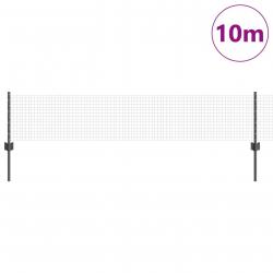 Clôture en fil soudé avec 5 poteaux U gris 0.4x10 m en acier