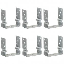 Piquets de clôture 6 pcs Argenté 14x6x15 cm Acier galvanisé