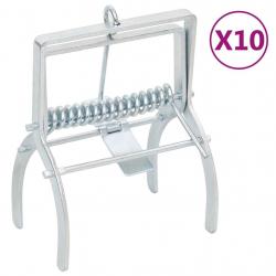 Pièges à taupes 10 pcs Argenté Acier galvanisé