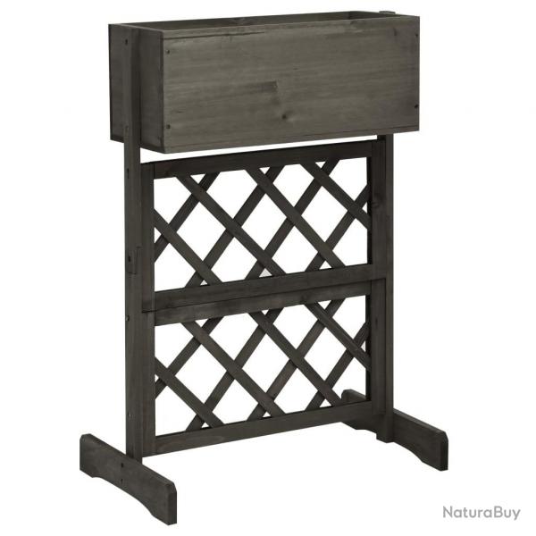 Jardinire  treillis de jardin Gris 45x30x74 cm Bois de sapin