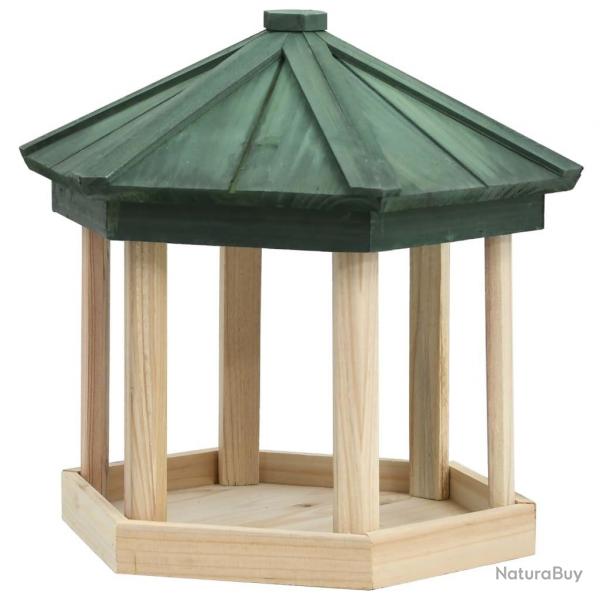 Mangeoire  oiseaux Octogone Bois de sapin 33x30 cm