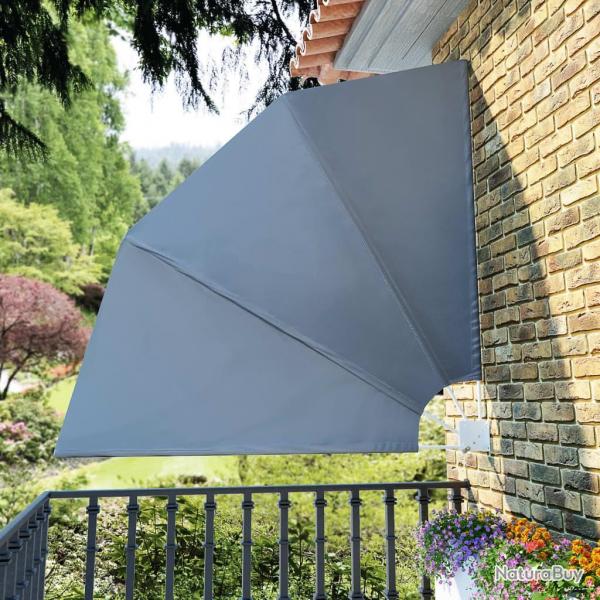 Auvent latral pliable de balcon Gris 210 x 210 cm