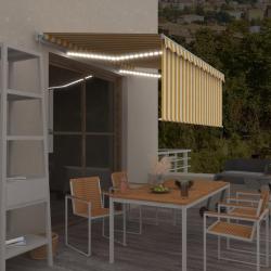 Auvent rétractable manuel store LED 3,5x2,5 m Jaune et blanc