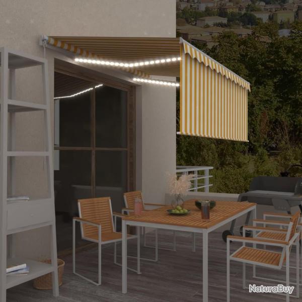 Auvent rtractable manuel store LED 3,5x2,5 m Jaune et blanc