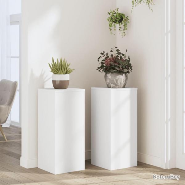 Supports pour plantes 2 pcs blanc 30x30x70 cm bois d'ingnierie