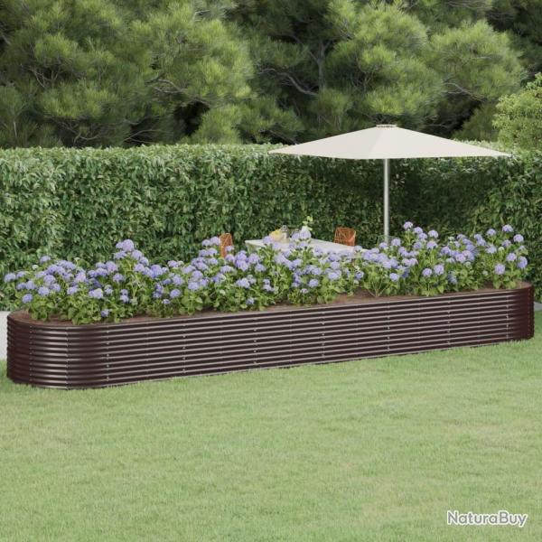 Lit surlev de jardin Acier enduit de poudre marron