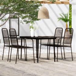 Ensemble à manger de jardin 5 pcs Noir