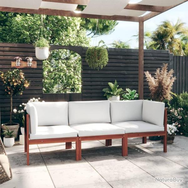 Canap de jardin  3 places avec coussin Bois d'acacia massif