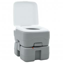 Toilette de Camping PortableGrise 10L Eau Douce 20L Réservoir à Déchets