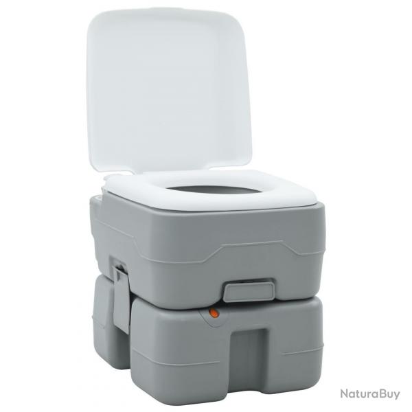Toilette de Camping PortableGrise 10L Eau Douce 20L Rservoir  Dchets