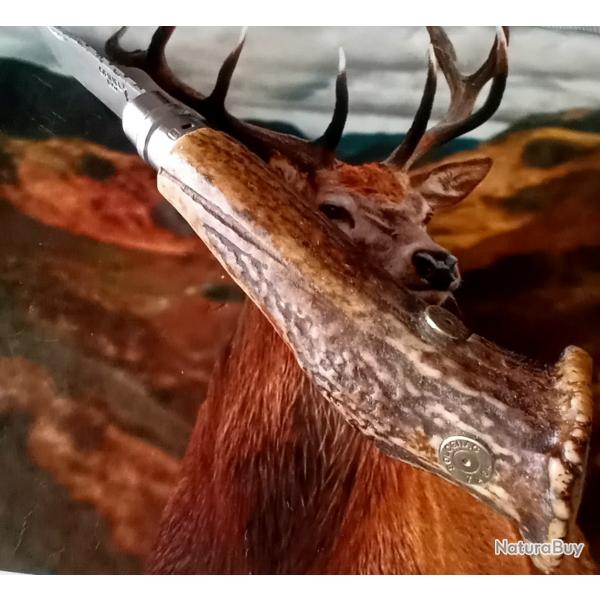 Couteau de poche Opinel 10 bois de cerf " le chasseur "