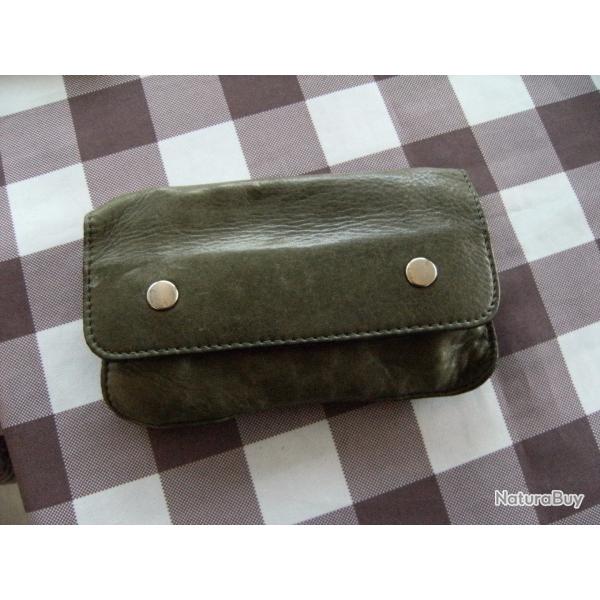 pochette cartouches avec passants ceinture,  tout cuir