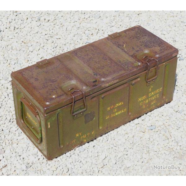 Caisse mtallique mortier 3 INCH britannique -  NORMANDIE 1944 - ref BRA25CAIS003