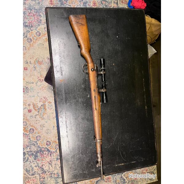 Mauser 98 8x64s quip d'une lunette sniper