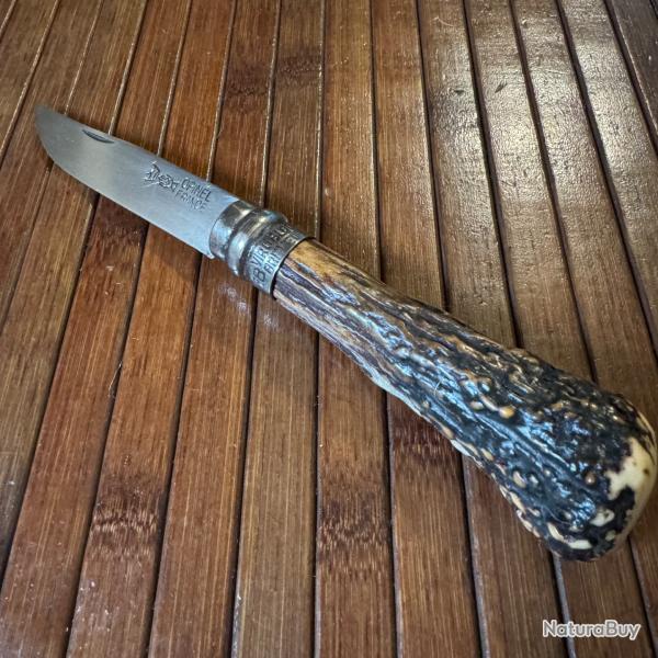 OPINEL N8 CUSTOM ARTISANAL UNIQUE MANCHE BOIS DE CERF