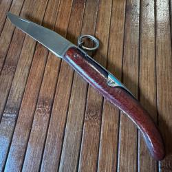 COUTEAU À PALM 555 VÉRITABLE MALLARET BOIS EXOTIQUE REDHEART ANNÉES 60 ÉTAT SUPERBE