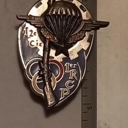 Insigne de la 12ème compagnie du 1er régiment de chasseurs parachutistes (1er RCP)