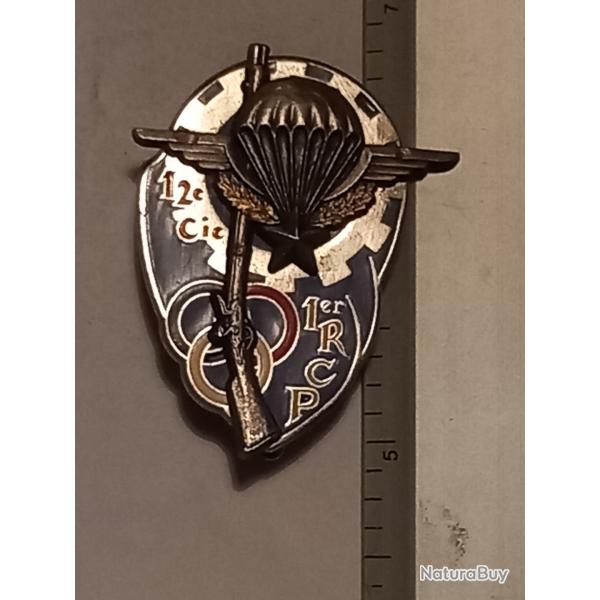 Insigne de la 12me compagnie du 1er rgiment de chasseurs parachutistes (1er RCP)