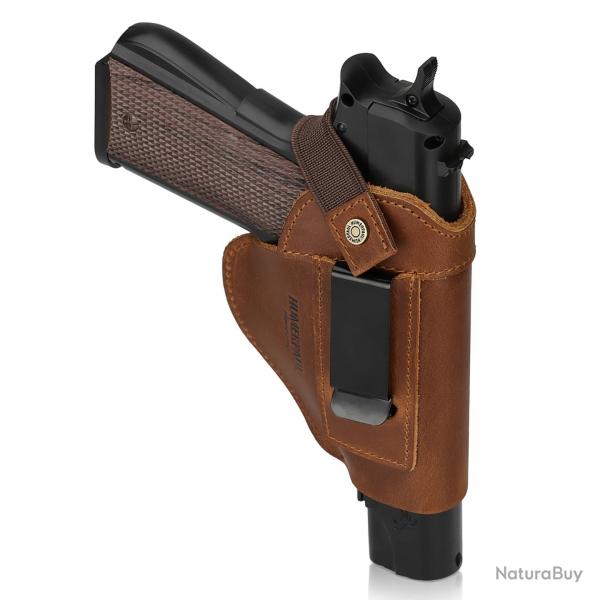 Holster en cuir OWB IWB - Marron clair