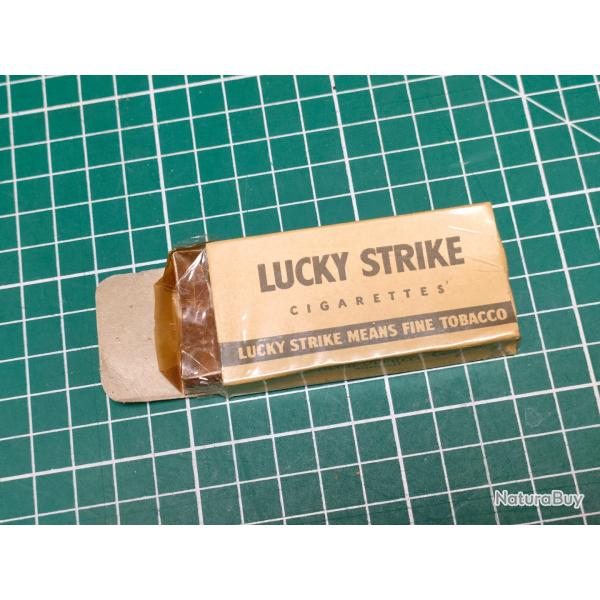 LUCKY STRIKE PAQUET VIDE DE 5 CIGARETTES POUR BOITE DE RATION US ARMY