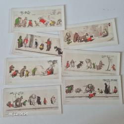 Lot de 7 cartes postales série les chiens sales de Paris par Boris O'Klein (1893/1983)
