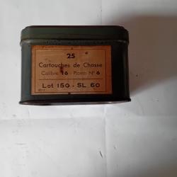 Rare boîte ancienne  métallique  de 25 cartouches  douilles cartons  REY
