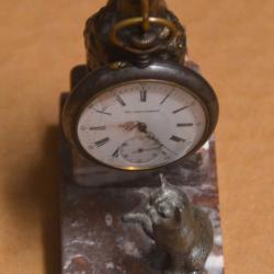 Bronze chien et chat porte montre