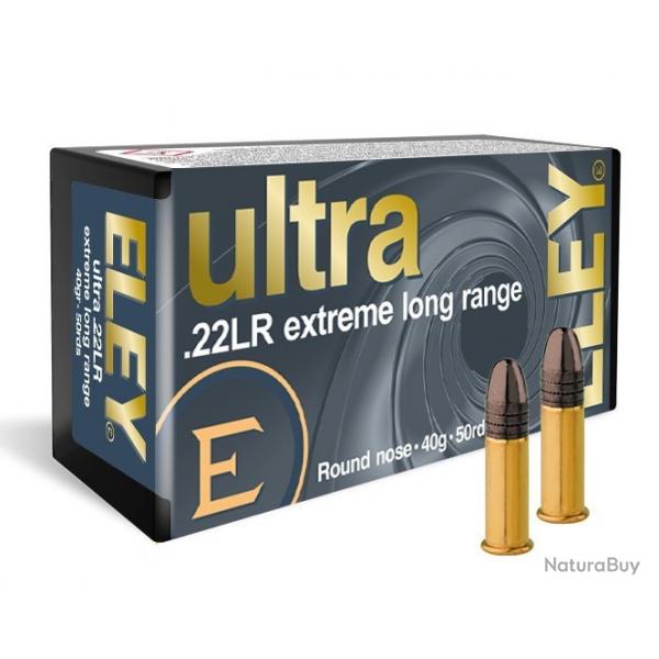 LOT DE 500 MUNITIONS ELEY 22LR ULTRA EXTREME LONG RIFLE RN 40GR