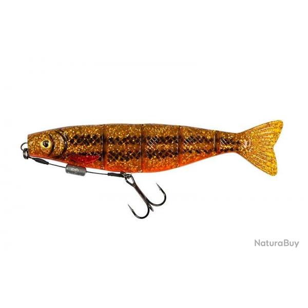 Leurre Souple Fox Rage Pro Shad Jointed Loaded 18cm 52g A l'unit UV Goldie 18cm