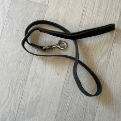 laisse en cuir noir
