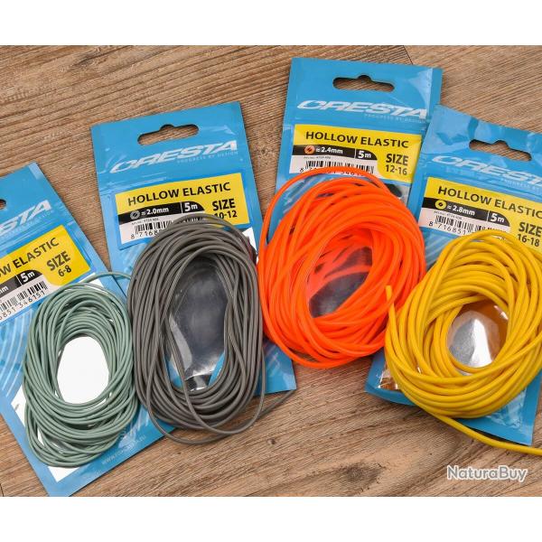 ELASTIQUE CREUX CRESTA HOLLOW ELASTIC 5M 1.3mm - Blanc