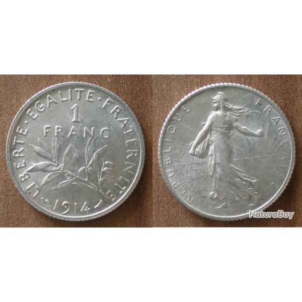 France 1 Franc 1914 Neuve Piece Semeuse Argent Francs
