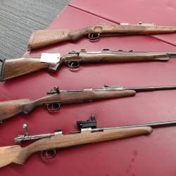 Lot de 4 carabines mauser modèle 98 pour bricoleur