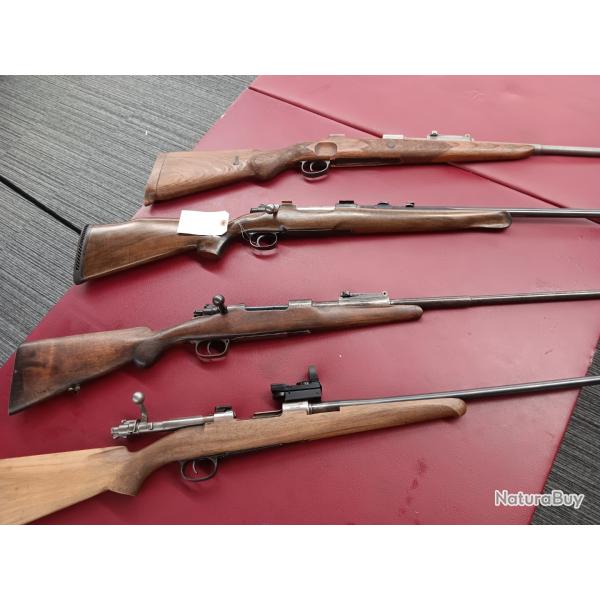 Lot de 4 carabines mauser modle 98 pour bricoleur