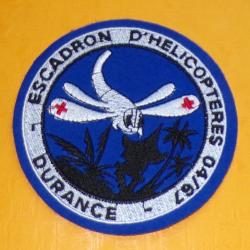 TISSU   ESCADRON D'HELICOPTERES 04/67 DURANCE ,  BON  ETAT VOIR PHOTOS  . POUR TOUT RENSEIGNEMENT M