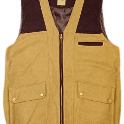 GILET DE CHASSE CAMEL EN LAINE LOVERGREEN