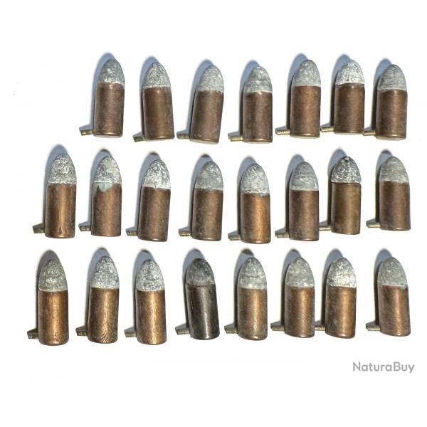 23 anciennes cartouches  broche calibre 7mm