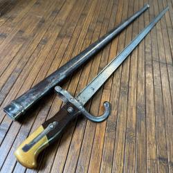 BELLE BAÏONNETTE GRAS 1874 GRAVÉE DE LA MANUFACTURE D'ARMES DE ST ETIENNE AVRIL 1877